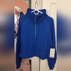 lululemon athletica Galatic Colbolt Blue Half-Zip Funnel Neck